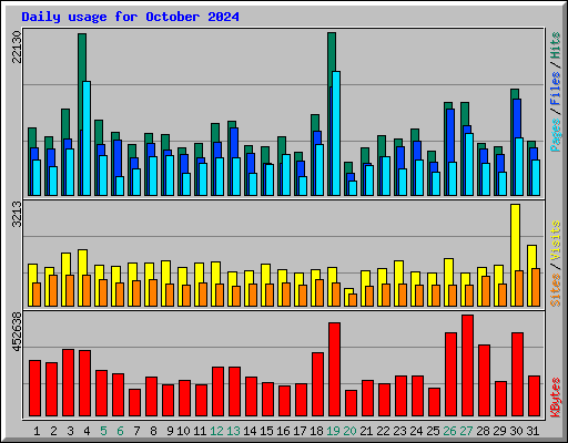 Daily usage for October 2024