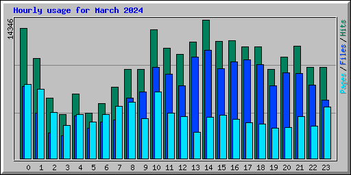 Hourly usage for March 2024